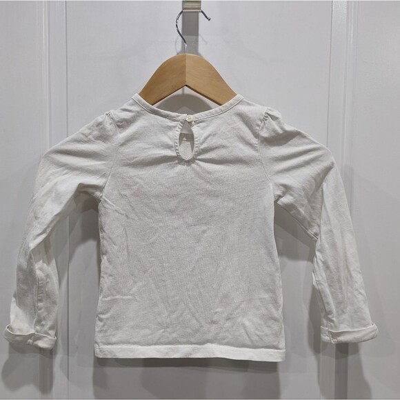 Janie and Jack Heart Valentines red White gold long sleeve shirt girls size 5 - Picture 4 of 8